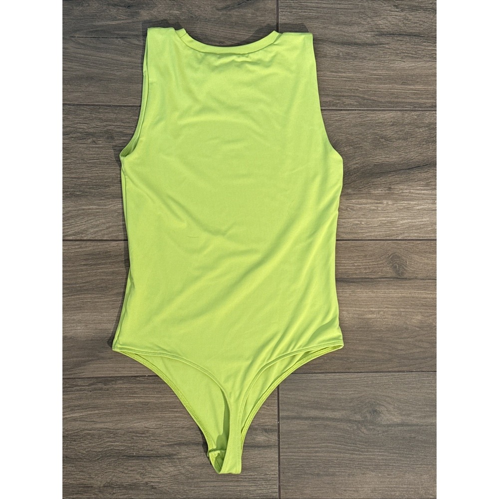House of Harlow 1960 Lime‎ Green Double Lined Bodysuit Y2K Chic Women's Small - Picture 8 of 13